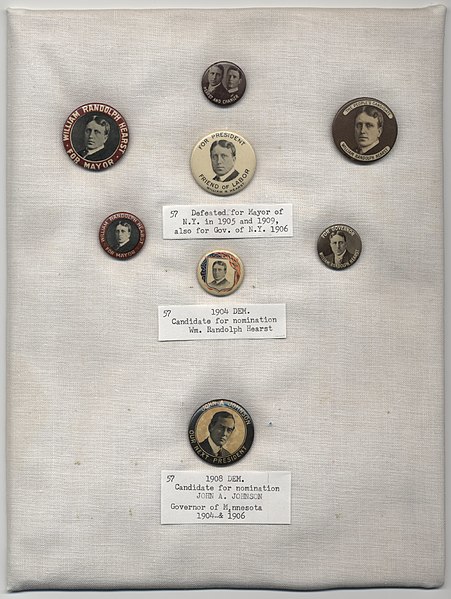 File:Hearst and John A. Johnson Campaign Buttons, ca. 1904-1909 (4359979796).jpg