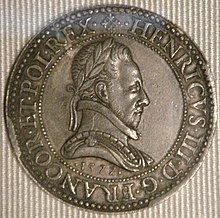 Coin of Henry III, 1577 Henri III 1577.jpg