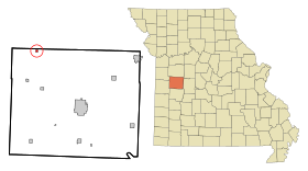 Henry County Missouri Incorporated and Unincorporated areas Blairstown Highlighted.svg