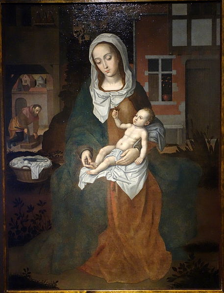 File:Holy Family with St Joseph Working, studio of Gerard David, first half of the 16th century, oil on canvas - Museo Diocesano (Genoa) - DSC01483.JPG