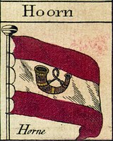 Variant flag of Hoorn (1783), with the archaic French spelling Horne