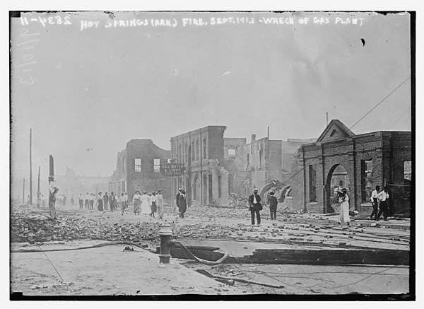 September 10, 1913, with remnants of the fire