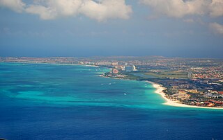 Partial view of tourism region along the northwestern coastline Hotel zone Aruba.jpg