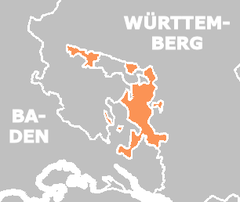 Mapa Księstwa Hohenzollern-Sigmaringen