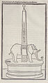 Слон, який несе обеліск. Ілюстрація з «Гіпнеротомахії Поліфіла», надрукована Альдом Мануциєм в 1499 році.