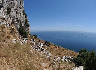 View over the Alboran Sea from the entrance to Ibex Cave. Ibex Cave 3.jpg