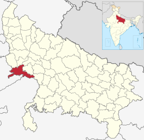 Positionskarte des Distrikts Agra