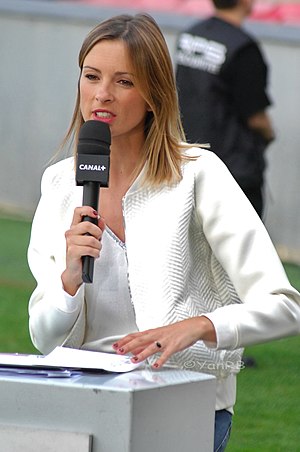 Isabelle Ithurburu au match du Stade Toulousain -Oyonax 30 mai 2015.jpg