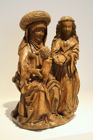 <i>The Virgin and Child with St. Anne</i> (van Steffeswert) Sculpture by Jan van Steffeswert