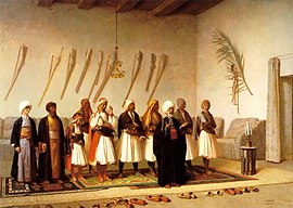 Prayer In The House Of An Arnaut Chief by Jean-Leon Gerome (1857) Jean-Leon-Gerome-Prayer-In-The-House-Of-An-Arnaut-Chief.jpg