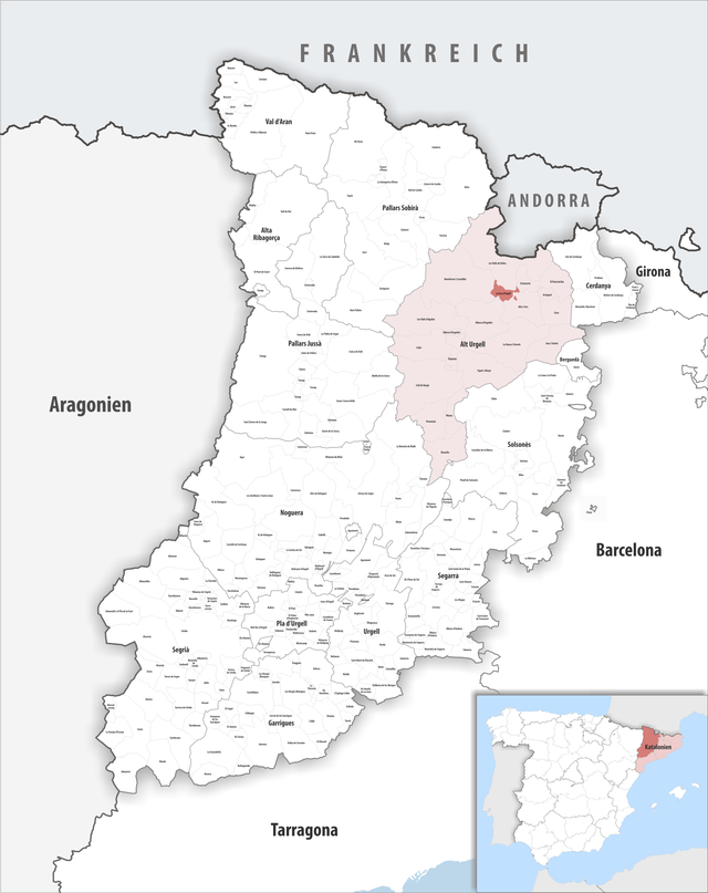 Kommunens läge i provinsen Lleida