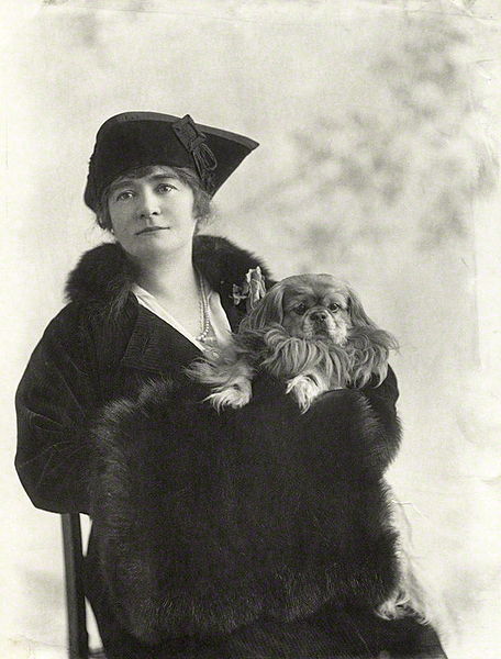 File:Lallie Charles self-portrait with muff and dog.jpg