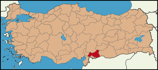 Localização da província de Gaziantep na Turquia