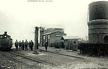 Bahnhof und Wasserturm um 1908