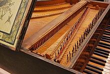 Detail of the mechanism of the Harpsichord by Christian Zell, at Museu de la Musica de Barcelona MDMB 418, detall de clavicembal, Christian Zell, Museu de la Musica de Barcelona.jpg