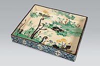 Ogata Kenzan. Plat, grès, émaux. (5.2 x 36.7 x 31.6 cm). MET