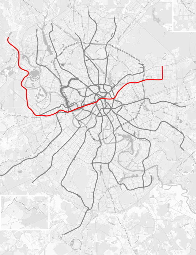 Izmajlovskaja på kartan över Moskvas ringled