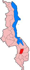 Harta districtului Balaka în cadrul statului Malawi