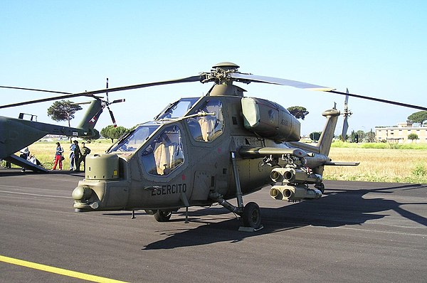 An A129 Mangusta of the Italian Army. Note that in its original configuration the Mangusta lacked the 20mm TM197B gun turret.