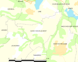 Mapa obce Quincy-sous-le-Mont