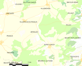 Mapa obce Arrelles