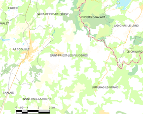 Poziția localității Saint-Priest-les-Fougères