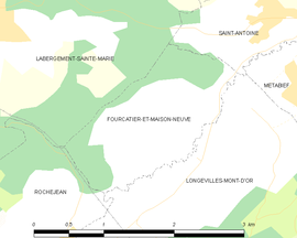 Mapa obce Fourcatier-et-Maison-Neuve