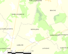 Carte de la commune de Morvilliers.