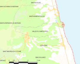 Mapa obce Valle-di-Campoloro