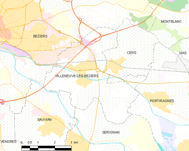 Villeneuve-lès-Béziers - Localizazion