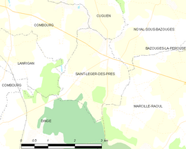 Mapa obce Saint-Léger-des-Prés