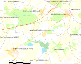 Mapa obce Saint-Martin-du-Fouilloux