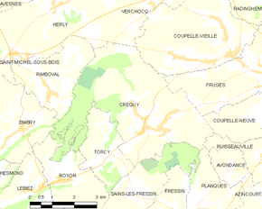 Poziția localității Créquy