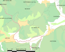 Mapa obce La Vancelle