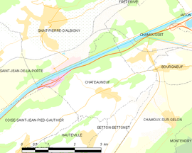 Mapa obce Châteauneuf