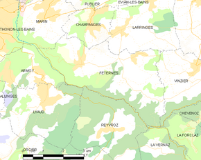 Poziția localității Féternes