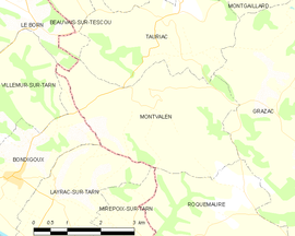 Mapa obce Montvalen