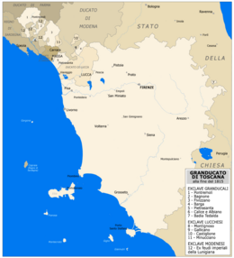 Map of Grand Duchy of Tuscany in 1815 Mappa del Granducato di Toscana nel 1815.png