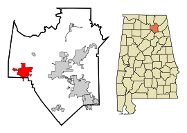 Marshall County Alabama Incorporated and Unincorporated areas Arab Highlighted.svg
