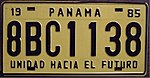 Matrícula automovilística Panamá 1984 8BC1138 Unidad Hacía el Futuro Flickr - woody1778a.jpg