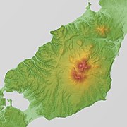 羅臼火山の地形図