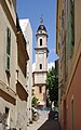 Deutsch: Frankreich, Menton, Turm der Kapelle der Pénitents Noirs (schwarze Büßer) English: France, Menton, tower of the chapelle des Pénitents Noirs Français : Menton, chapelle des Pénitents Noirs