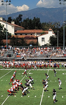 A Pomona-Pitzer football game Merritt Field, Pomona College.jpg