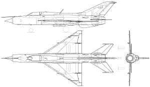 Mikoyan-Gurevich MiG-21PF 3-view.svg