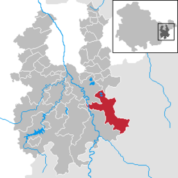 Läget för kommunen Mohlsdorf-Teichwolframsdorf i Landkreis Greiz