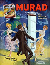 Ad of Murad cigarettes by Rea Irvin in 1916 Murad cigarettes ad 1900.jpg