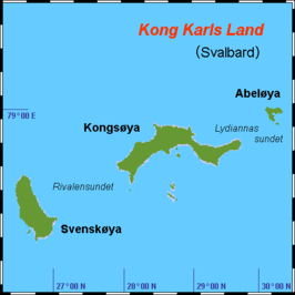 Detailkaart eilanden van Koning Karelland