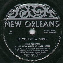 Label of the 1950 New Orleans recording of "If You're a Viper" performed by Herb Morand NOrleansLabelViper.jpg