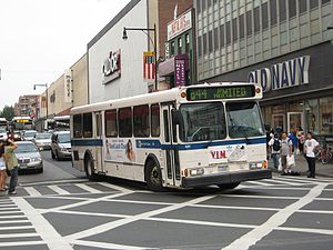 A Q44 bus prior to the SBS implementation.