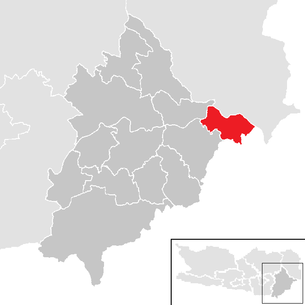 Lage der Gemeinde Neuhaus (Kärnten) im Bezirk Völkermarkt (anklickbare Karte)